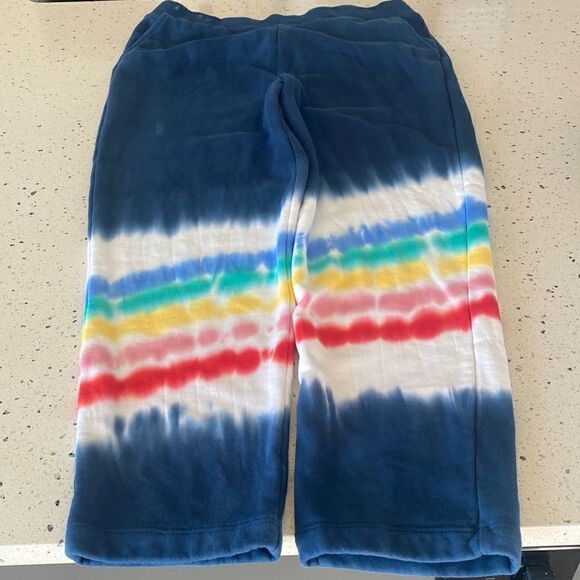 Lands’ End Serious Sweats Tie Dye Rainbow Blue Sweat Pants Women’s Large (14-16) - Picture 2 of 13